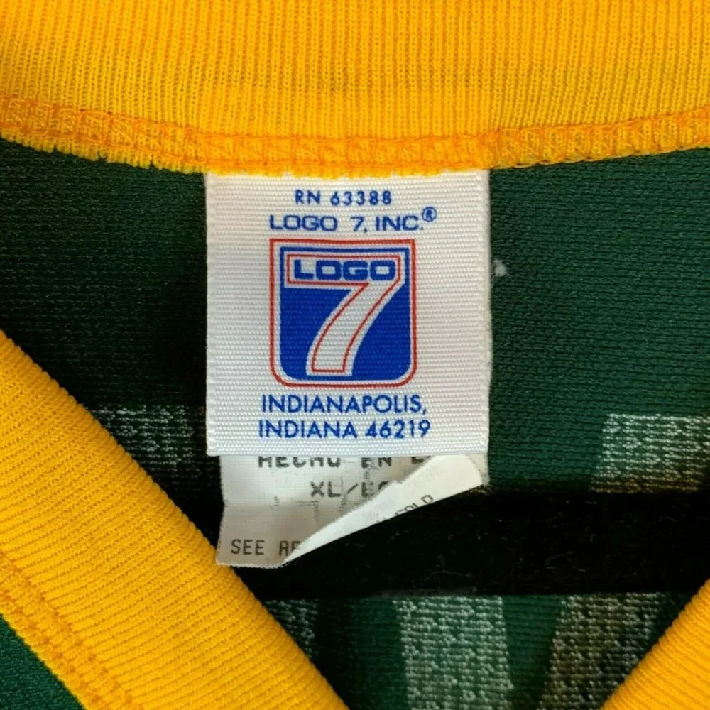 LOGO 7 Green and Yellow Favre #4 Football Jersey